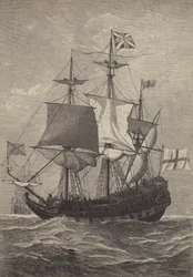 Izamiento del primer Union Jack en el mar, 1606